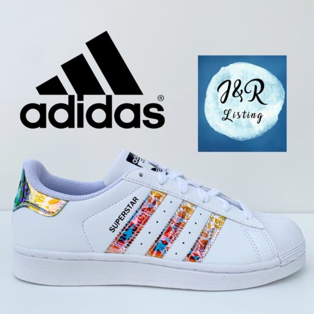 adidas SUPERSTAR SHOES Iridescent Print White/Blk